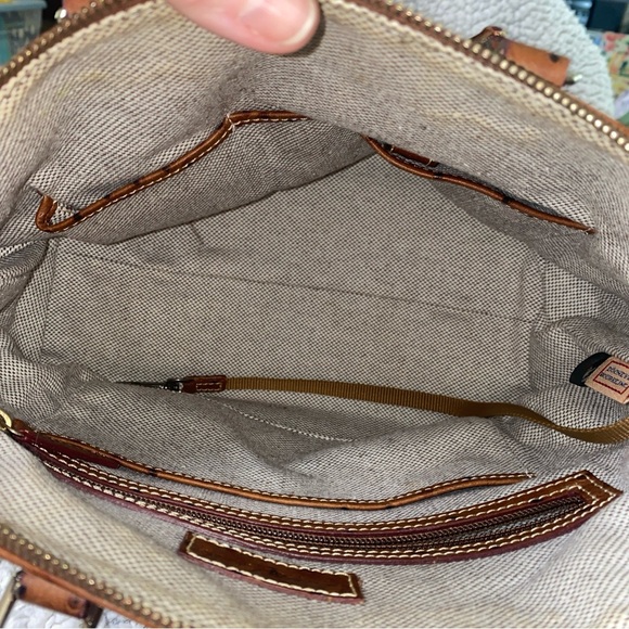 Dooney &‎ Bourke Brown Satchel with Ostrich-Embossed Leather - Picture 5 of 10